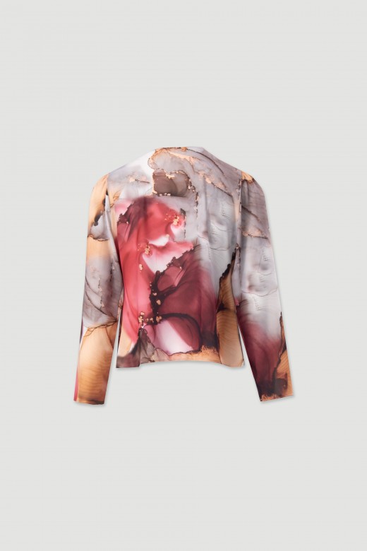 Printed tunic with draped neckline Printed tunic with draped neckline