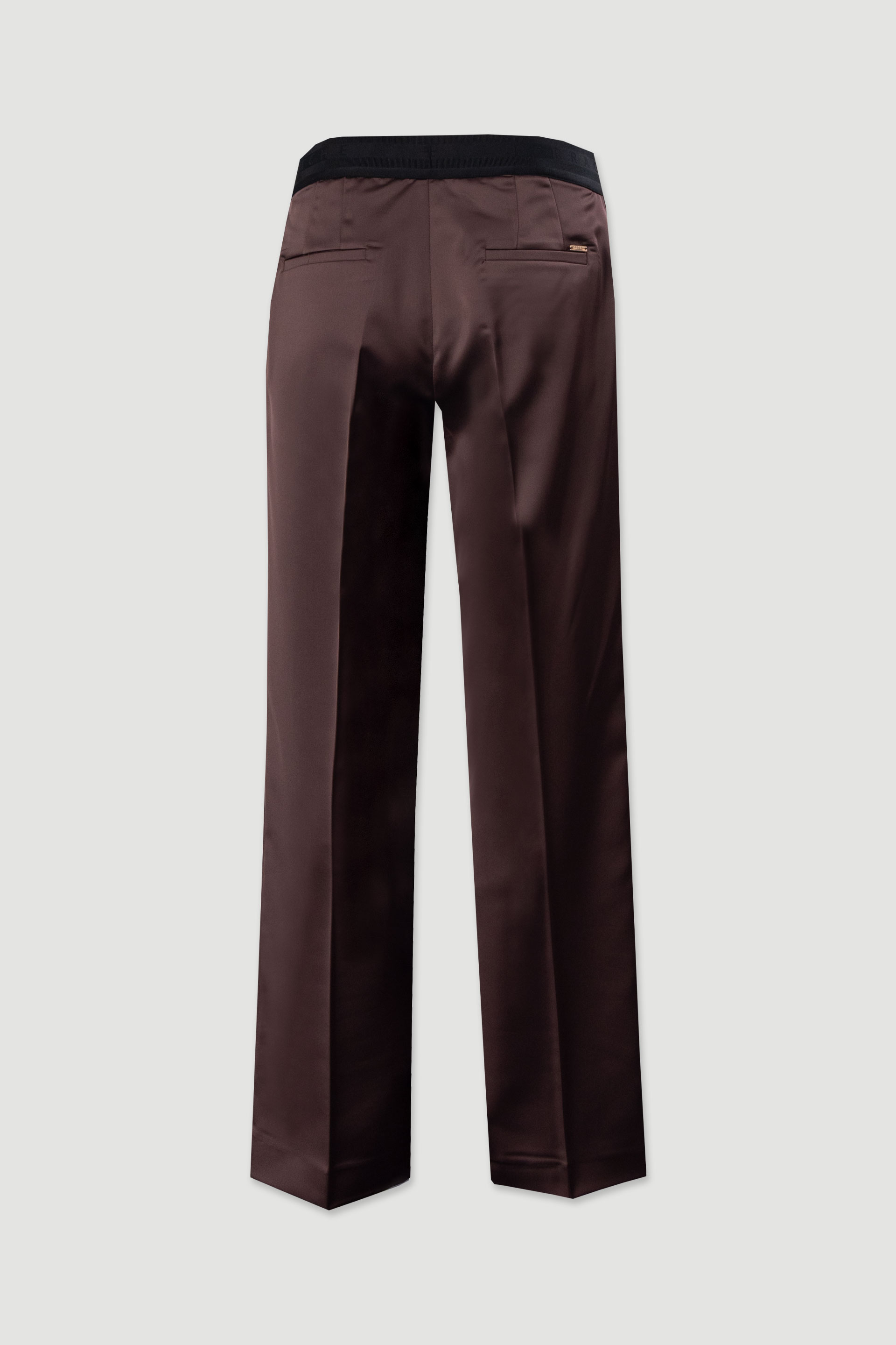 Pantalon droit en tissu satiné