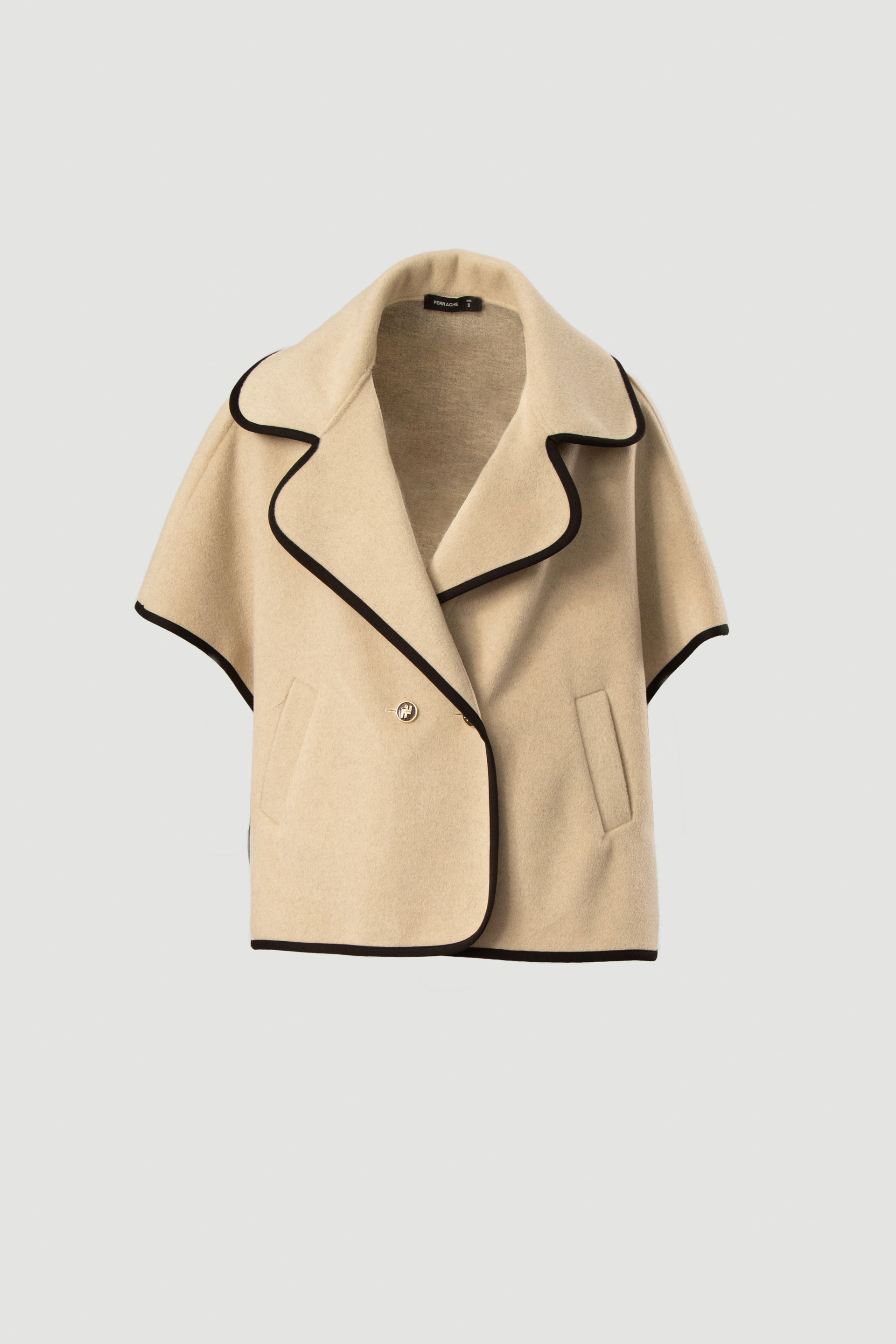 Cape with personalized button