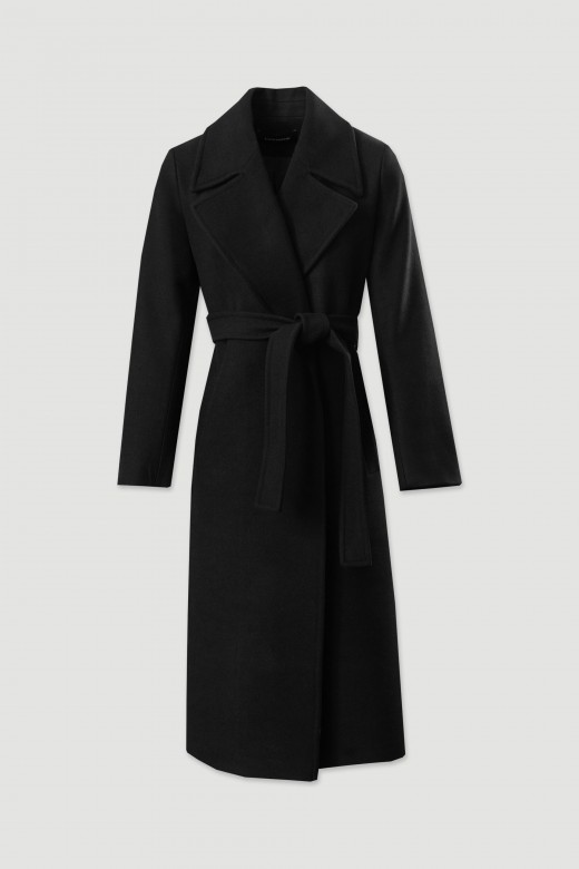 Casaco de fazenda comprido com cinto