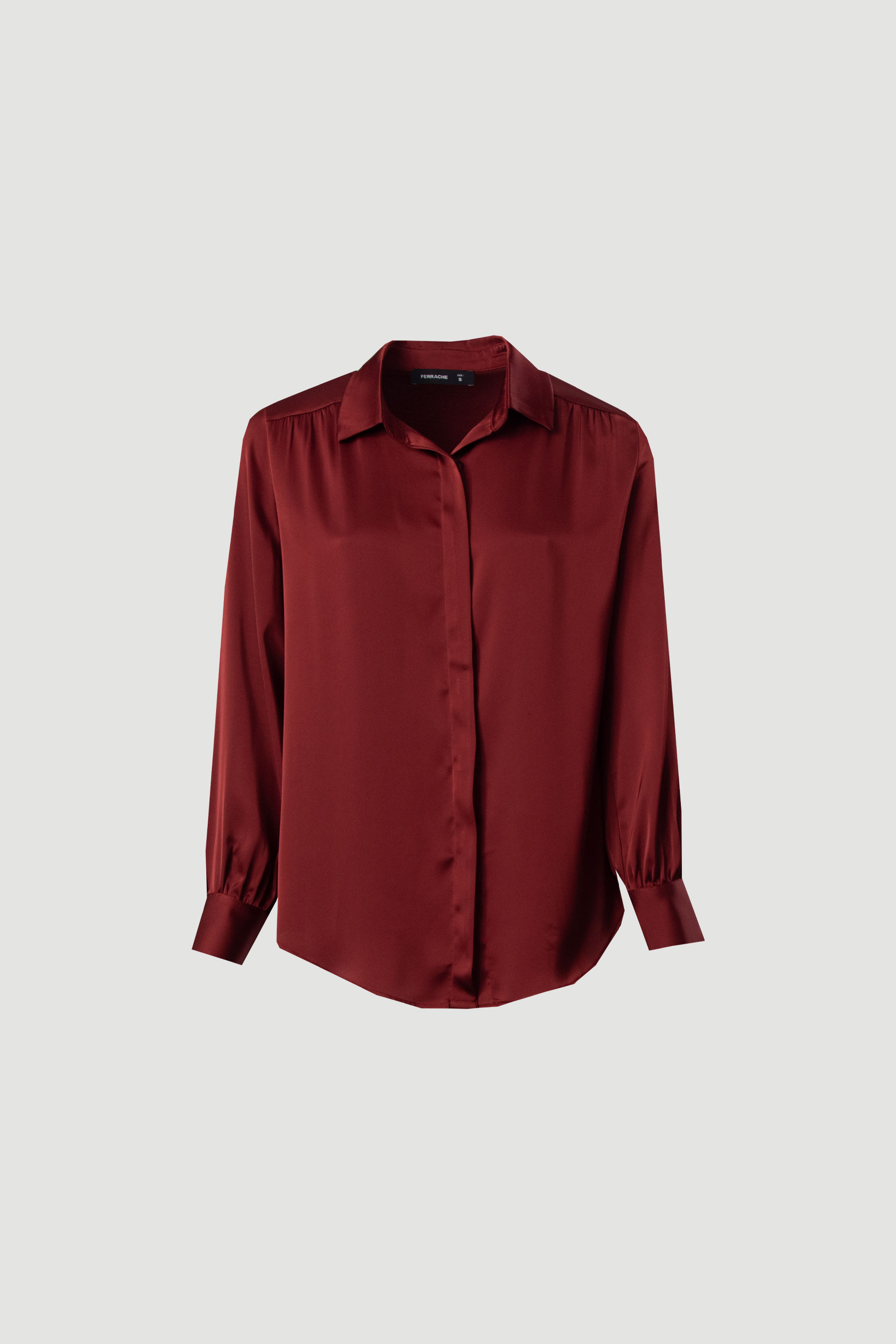 Satin long-sleeve shirt