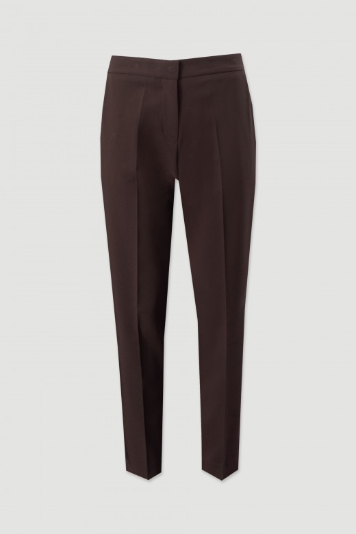Classic high-waisted trousers with elastic belt detail Classic high-waisted trousers with elastic belt detail