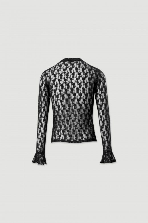 Lace blouse with long sleeves