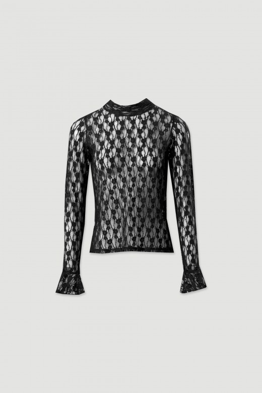 Lace blouse with long sleeves