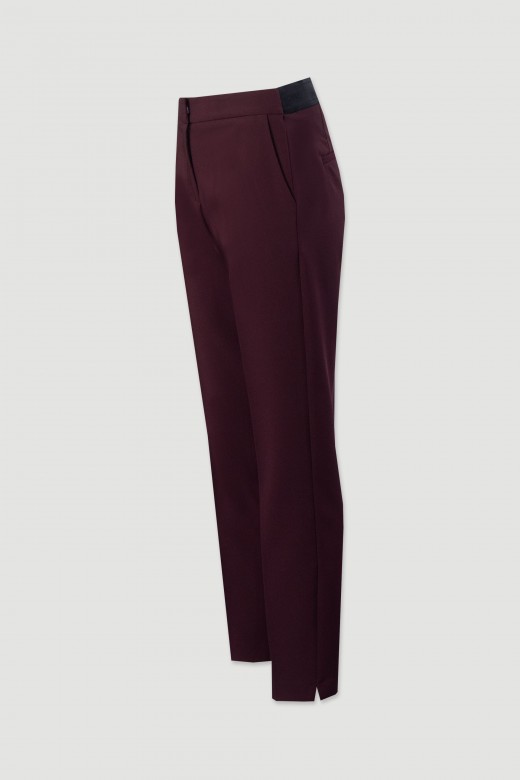 Classic high-waisted trousers with elastic belt detail