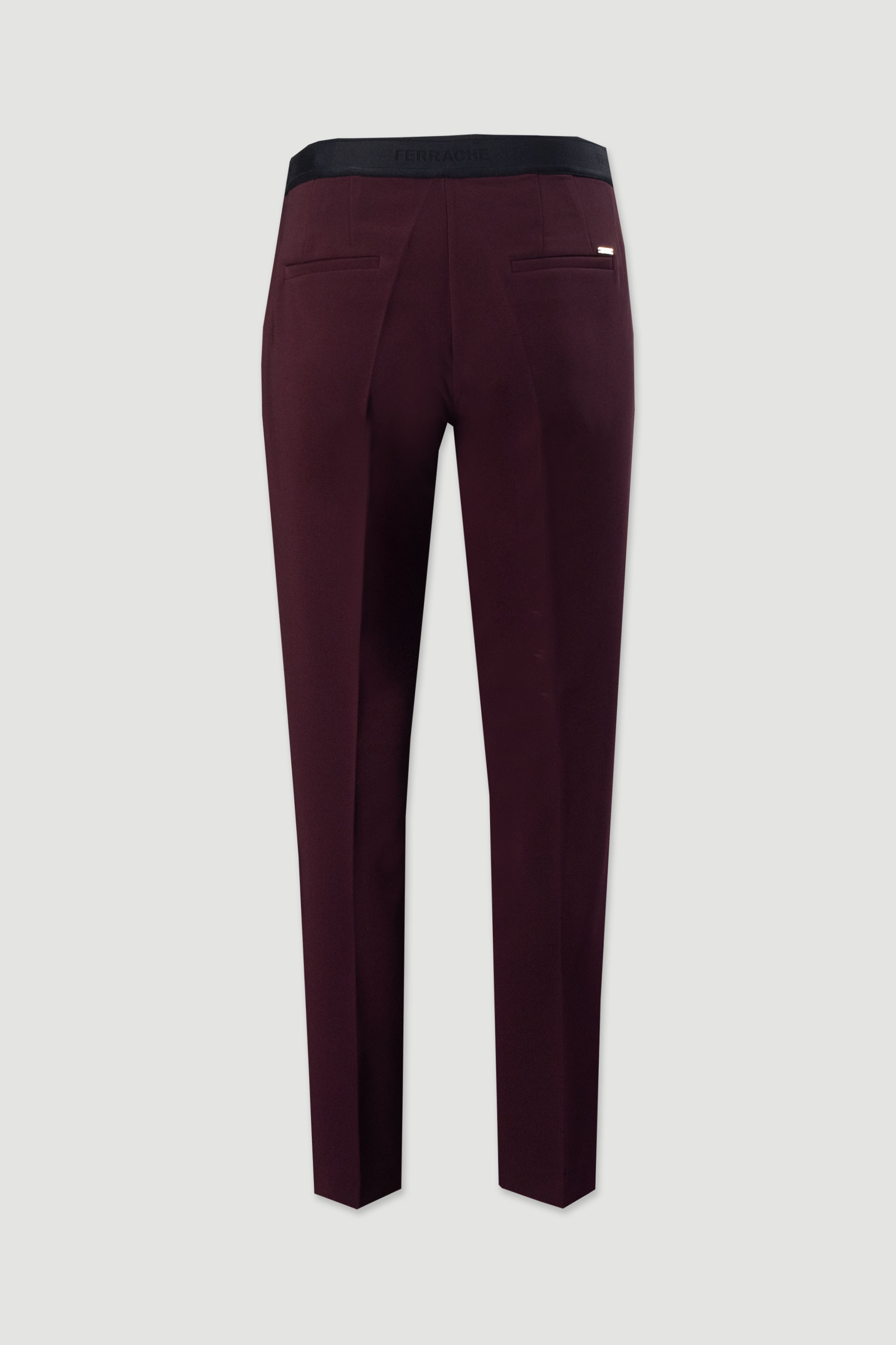 Classic high-waisted trousers with elastic belt detail