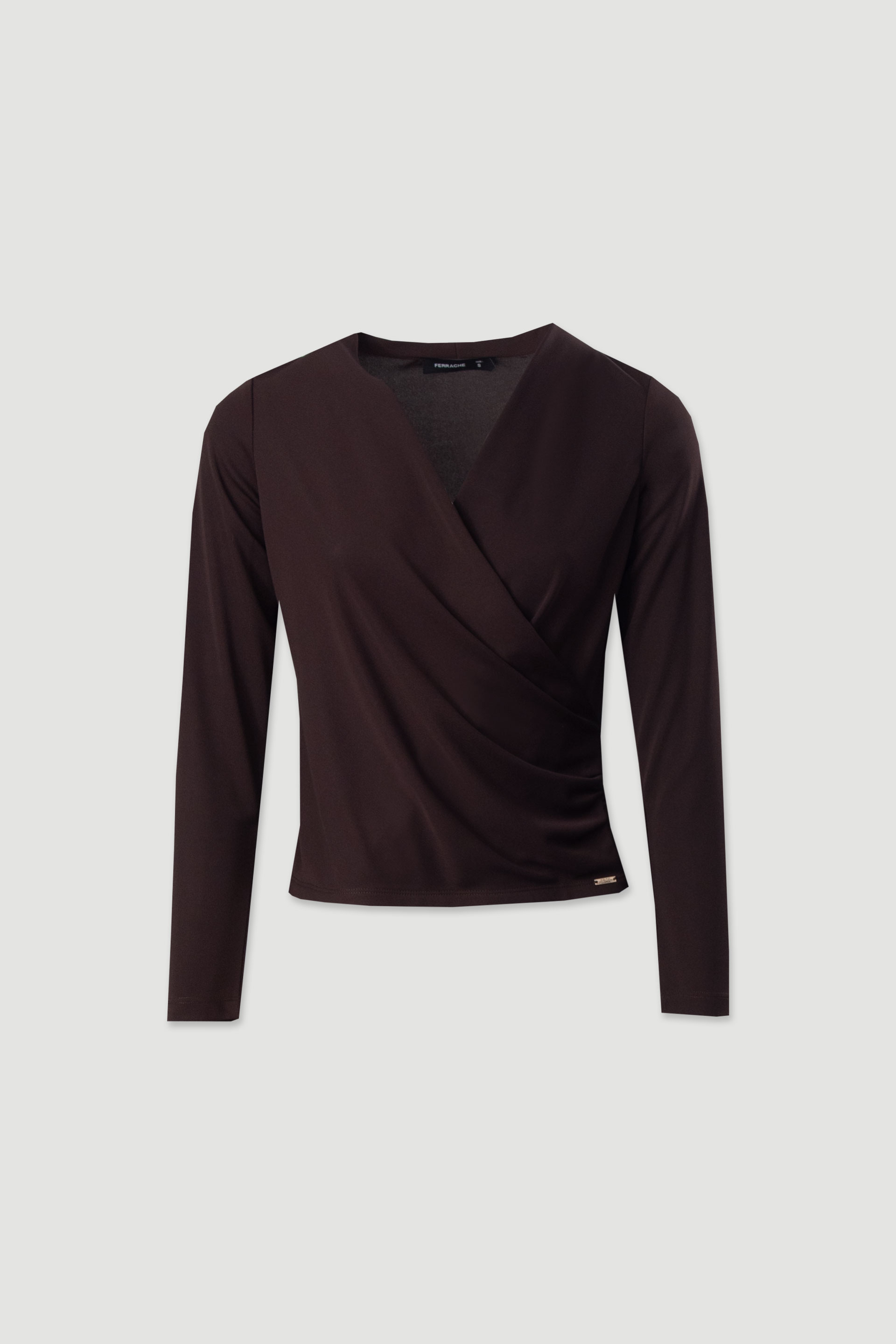 Knitted jumper with wrap neckline