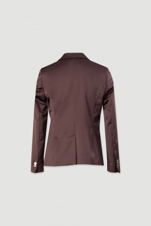 Blazer clássico cintado acetinado Blazer clássico cintado acetinado