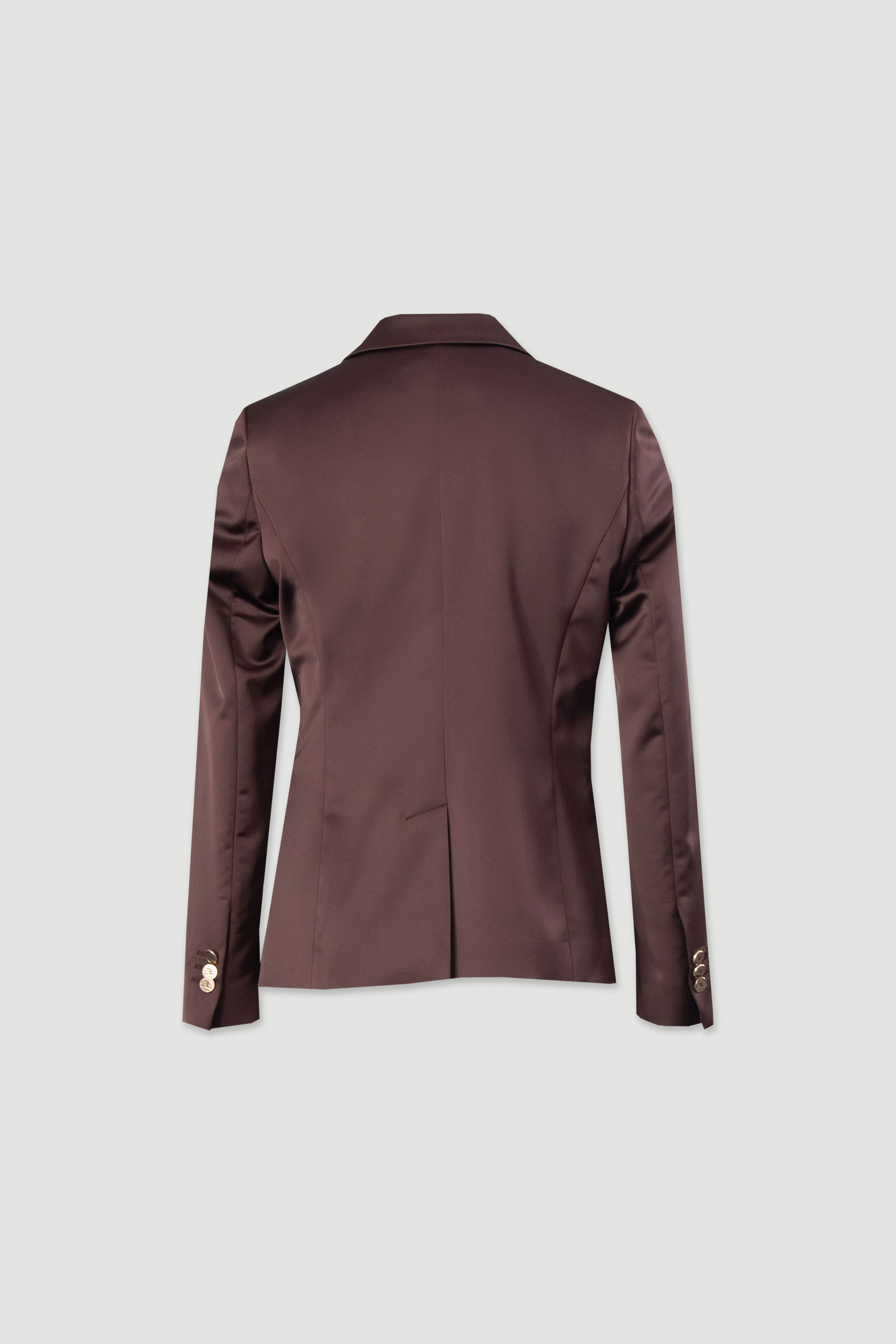 Blazer clássico cintado acetinado