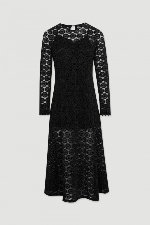 Robe midi en dentelle