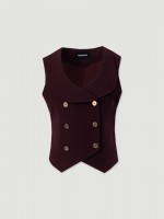 Gilet de tailleur crois avec boutons mtalliques