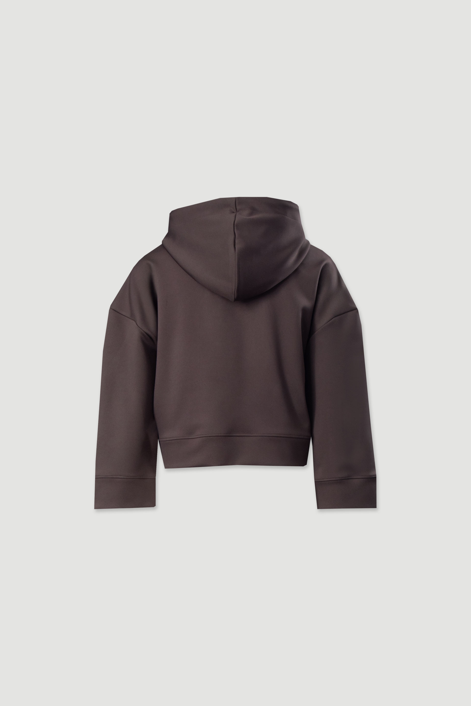 Cropped hoodie with metal cord ends