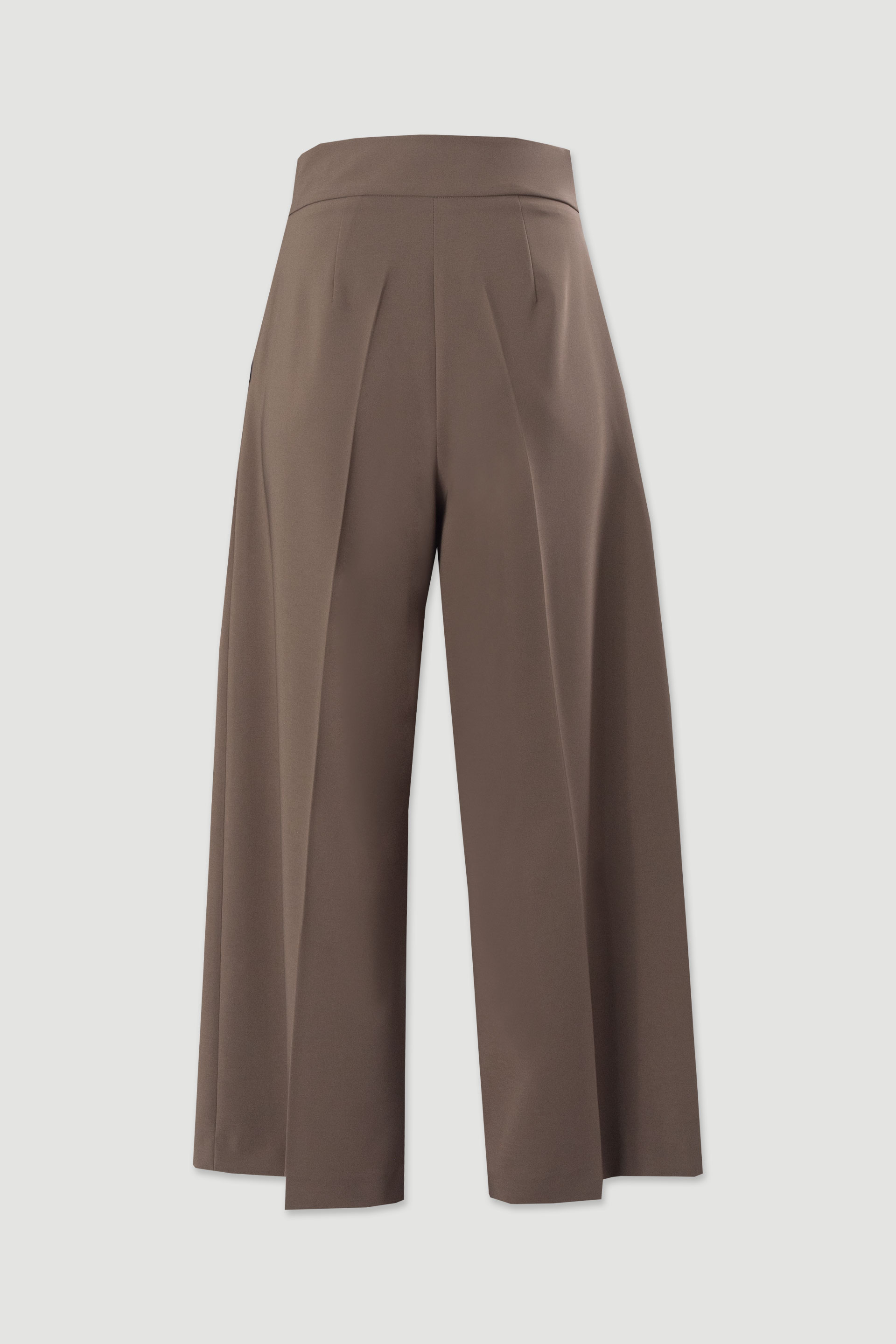 Pantalon court wide leg taille haute