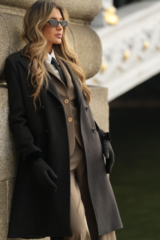 Casaco de fazenda comprido em trespasse