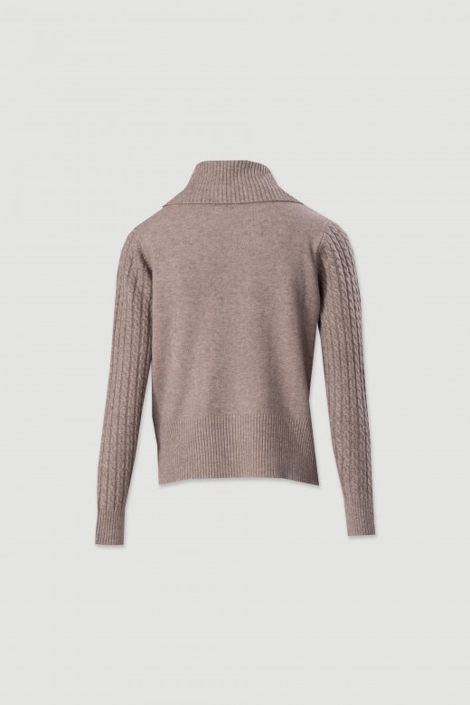 Pull à col montant en maille texturée Pull à col montant en maille texturée