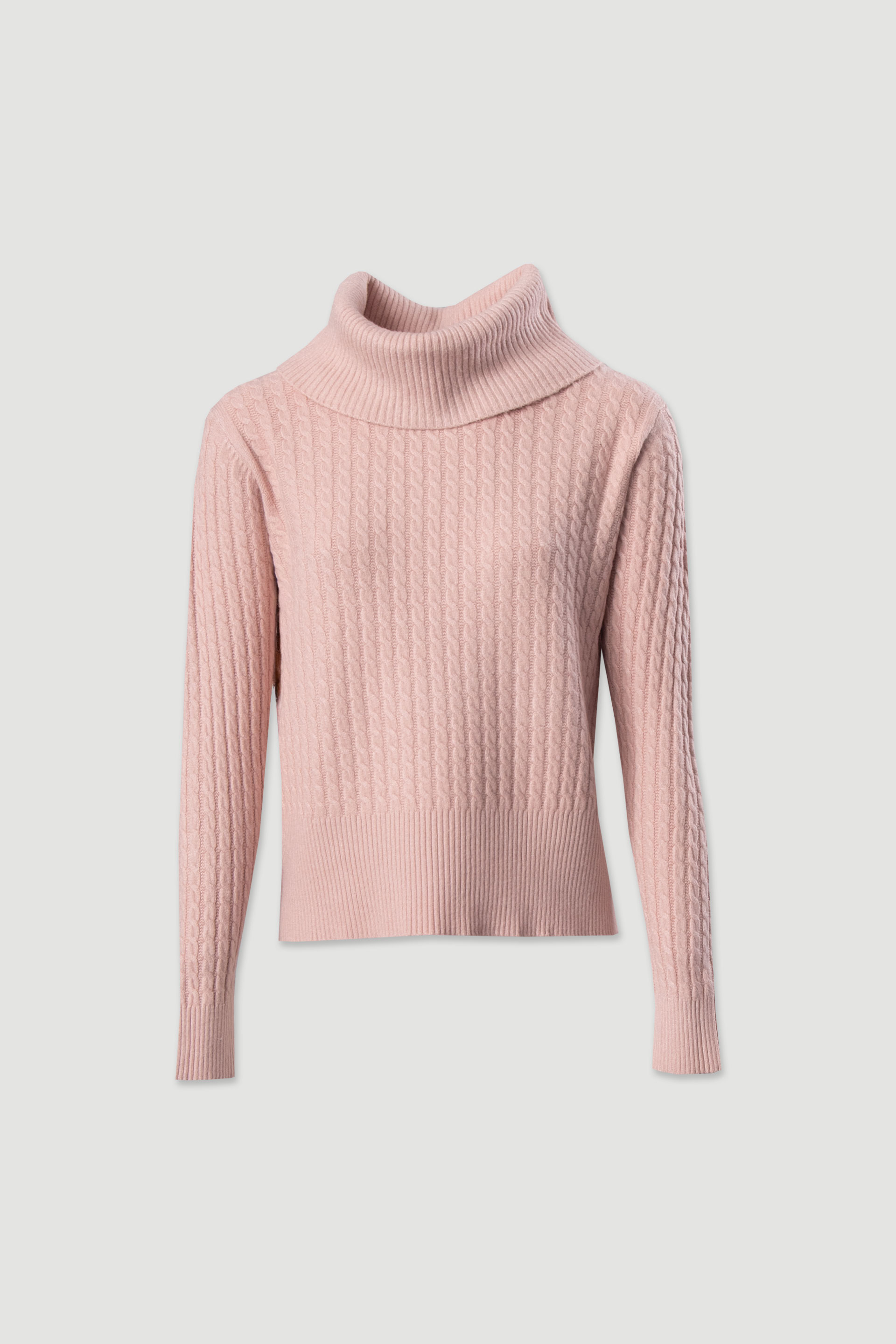 High neck textured knit sweater