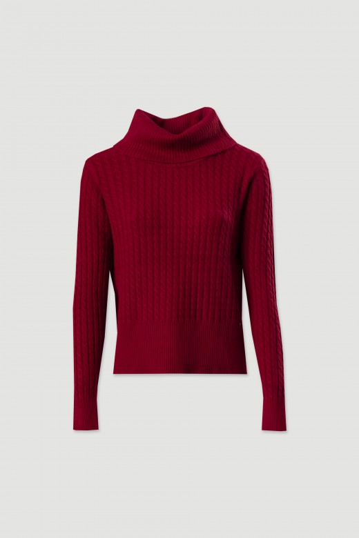 High neck textured knit sweater High neck textured knit sweater