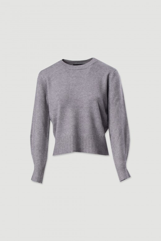 Pull en maille avec détail à effet côtelé Pull en maille avec détail à effet côtelé