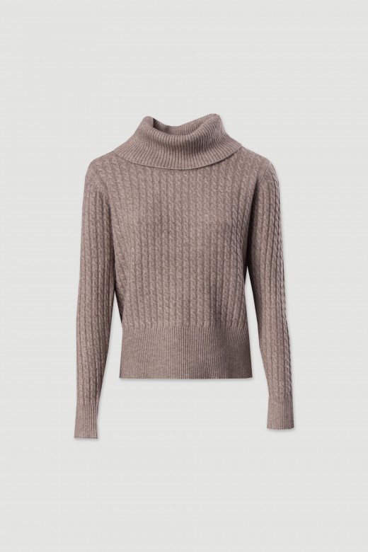Pull à col montant en maille texturée Pull à col montant en maille texturée