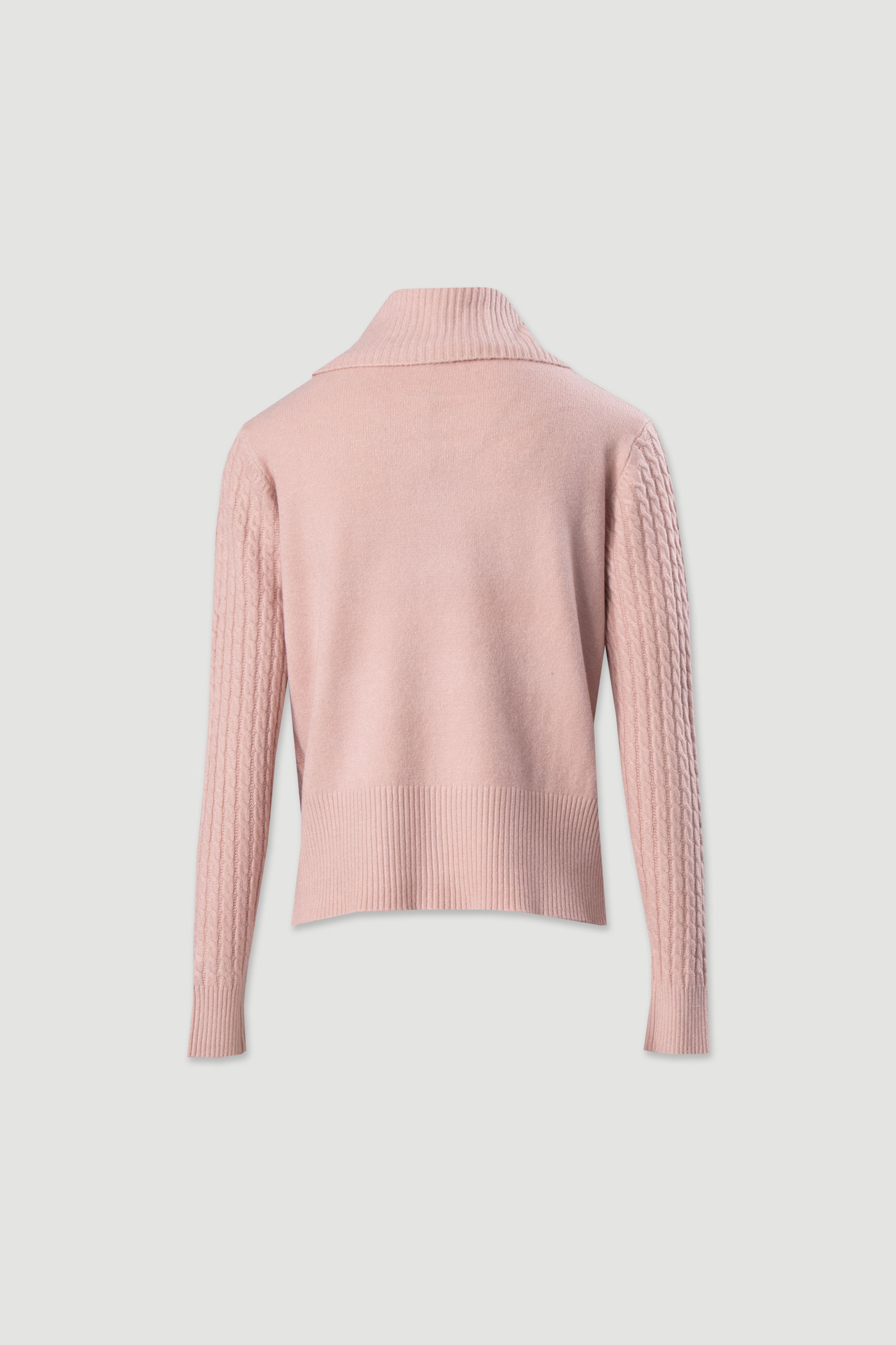 High neck textured knit sweater