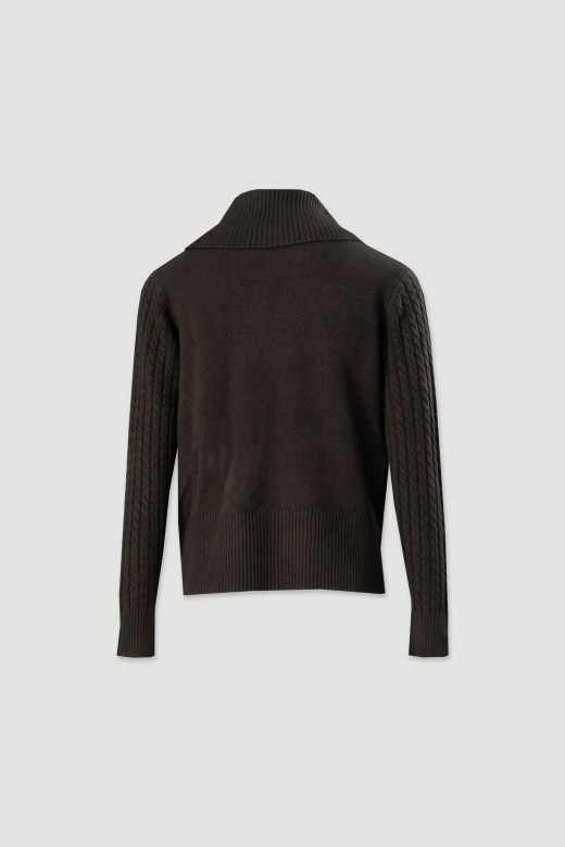 Pull à col montant en maille texturée Pull à col montant en maille texturée