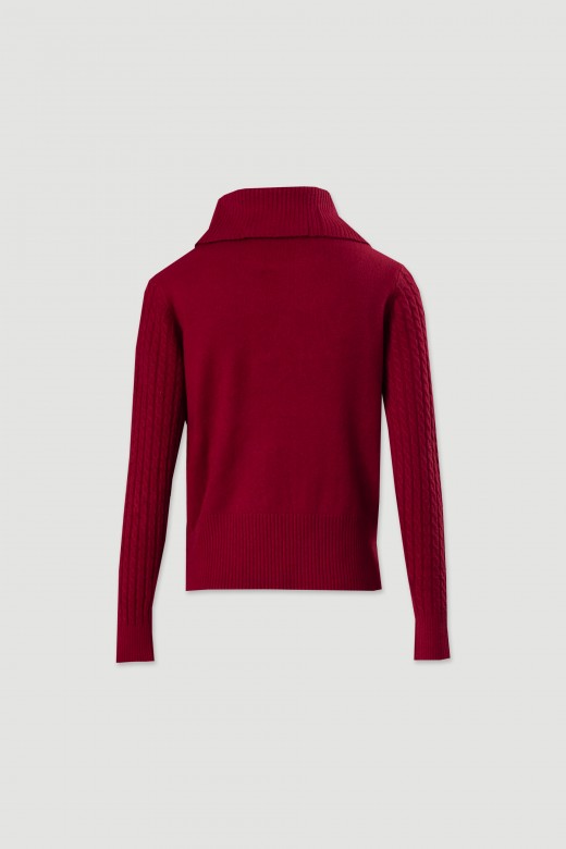 High neck textured knit sweater High neck textured knit sweater