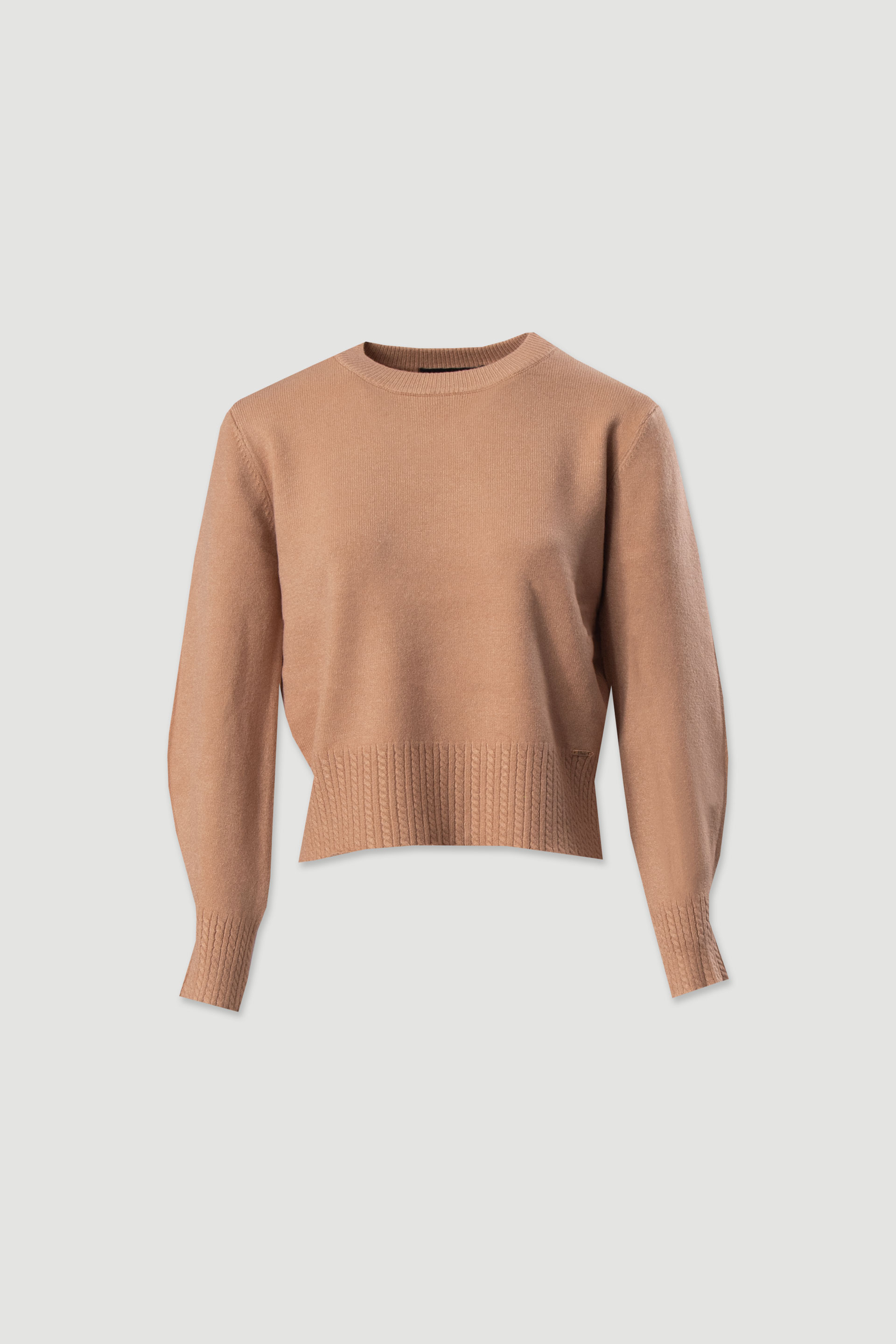 Knit sweater with ribbed effect detail