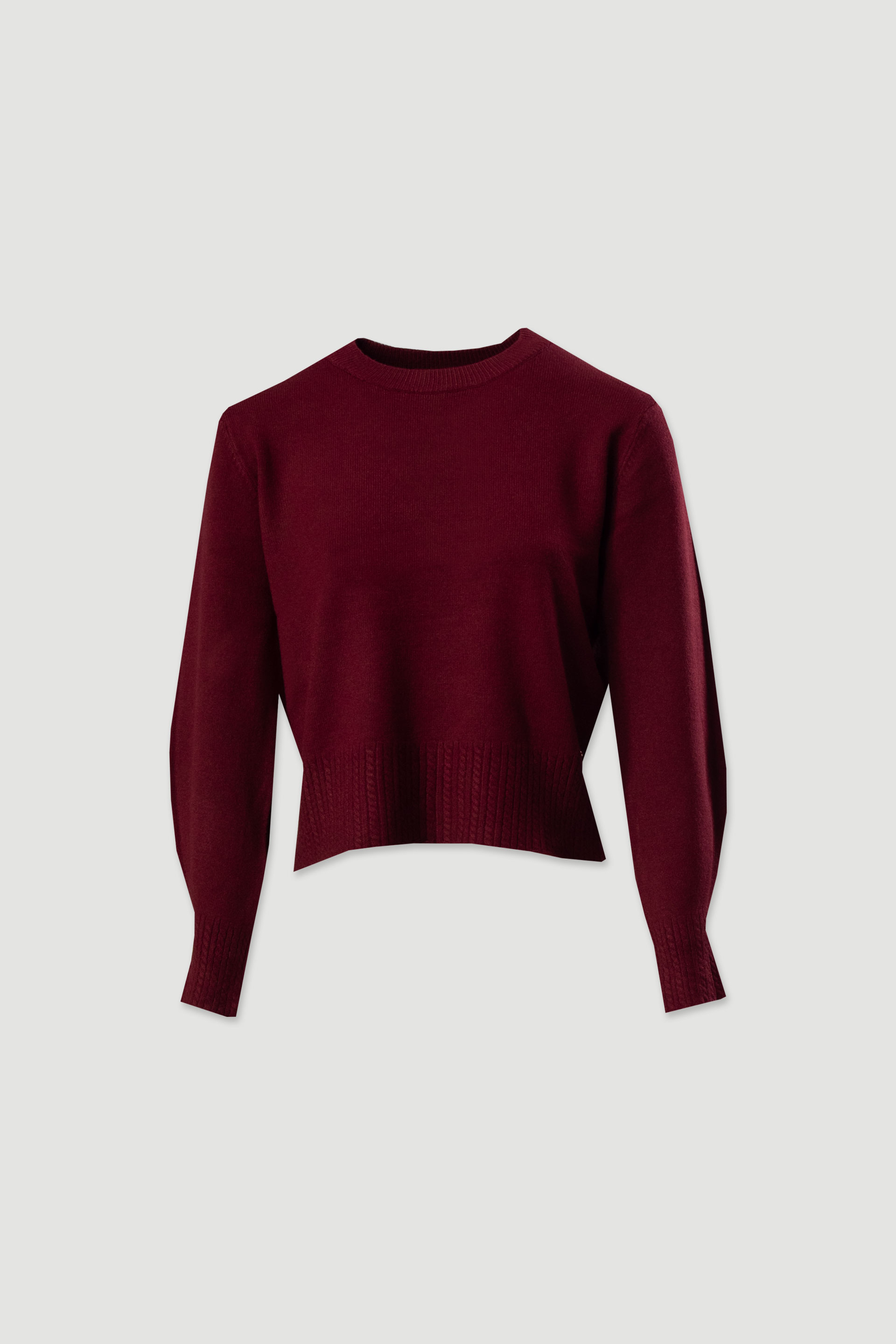 Knit sweater with ribbed effect detail
