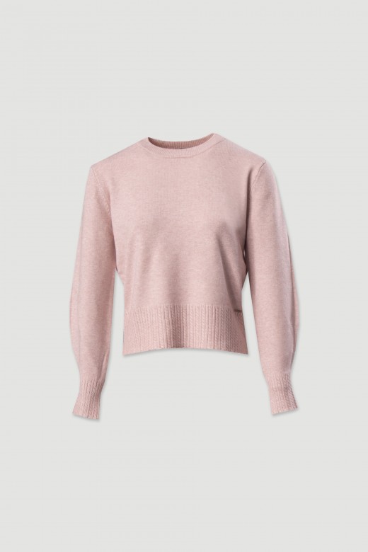 Pull en maille avec détail à effet côtelé Pull en maille avec détail à effet côtelé