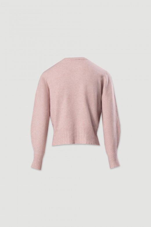 Pull en maille avec détail à effet côtelé Pull en maille avec détail à effet côtelé