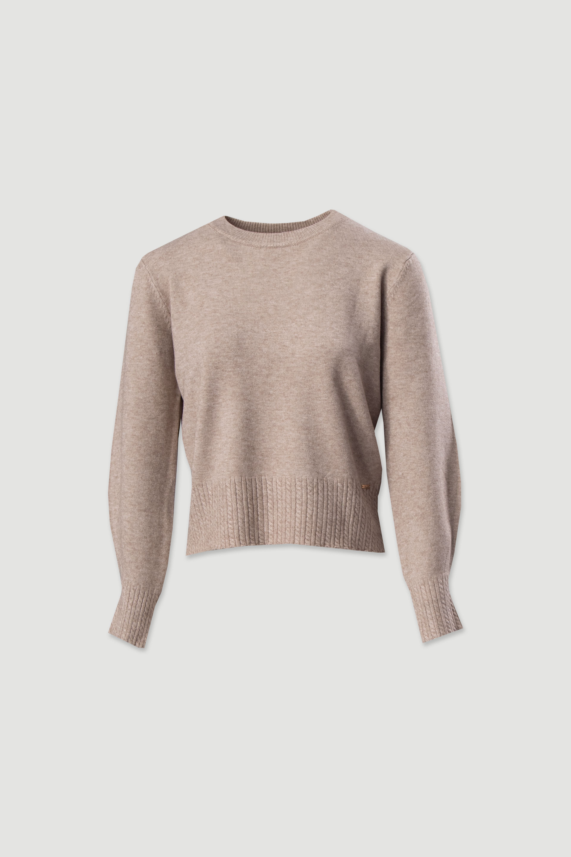 Knit sweater with ribbed effect detail