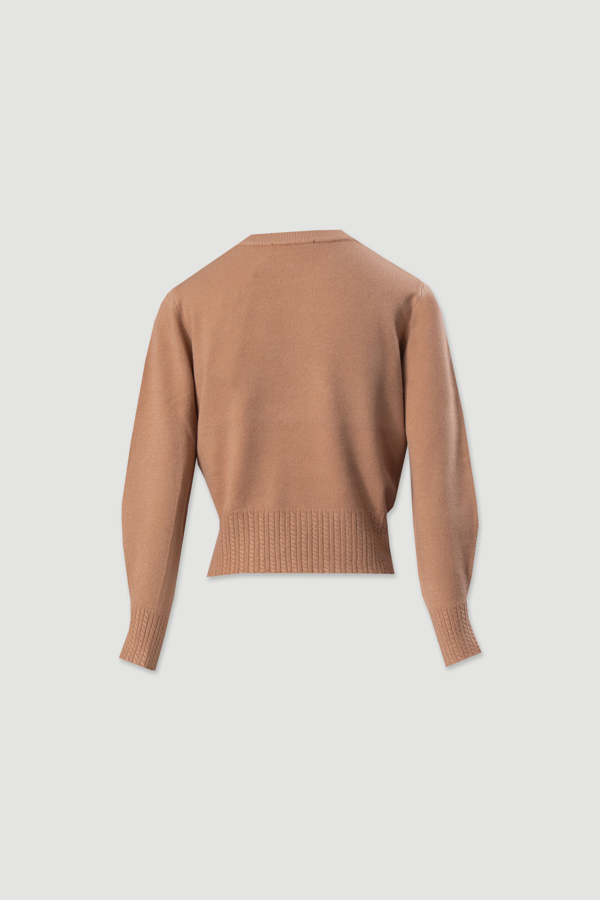 Knit sweater with ribbed effect detail