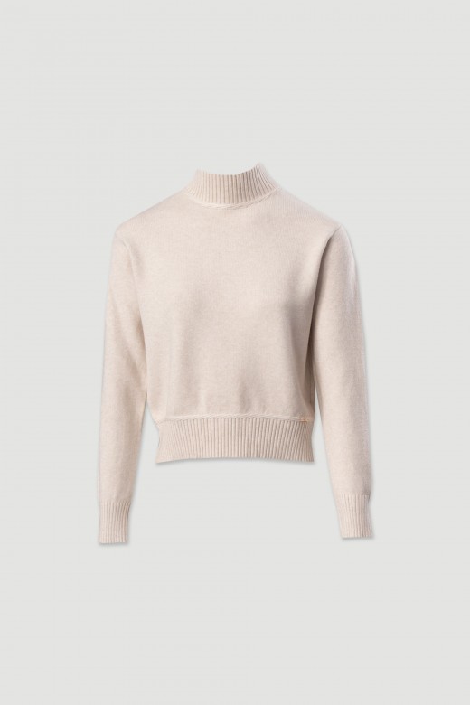 Ribbed high-neck knit sweater Ribbed high-neck knit sweater