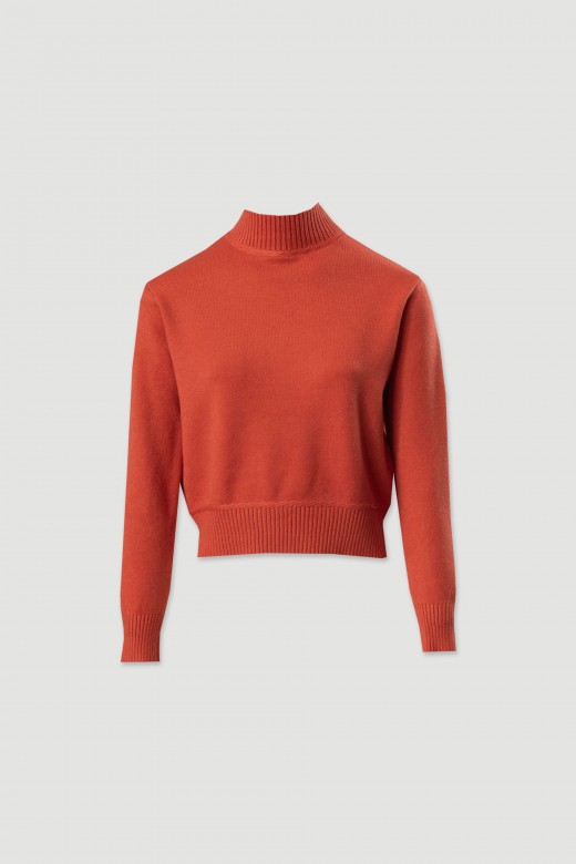 Ribbed high-neck knit sweater Ribbed high-neck knit sweater