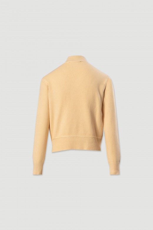 Pull en maille à col montant côtelé Pull en maille à col montant côtelé