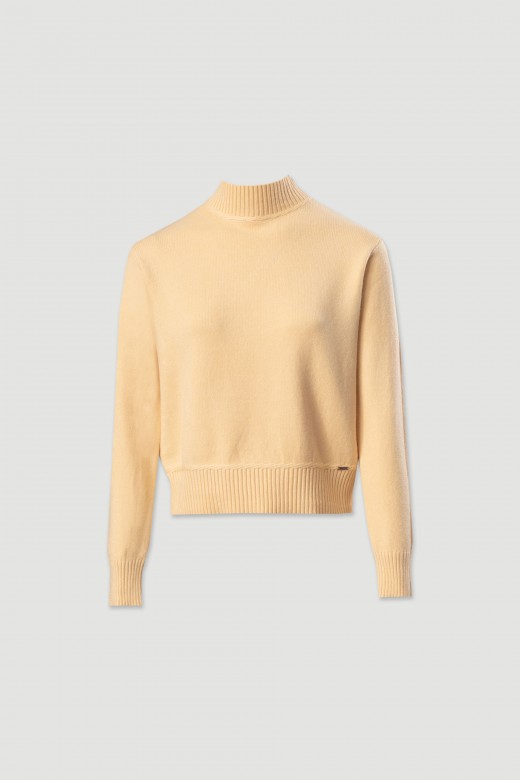 Pull en maille à col montant côtelé Pull en maille à col montant côtelé