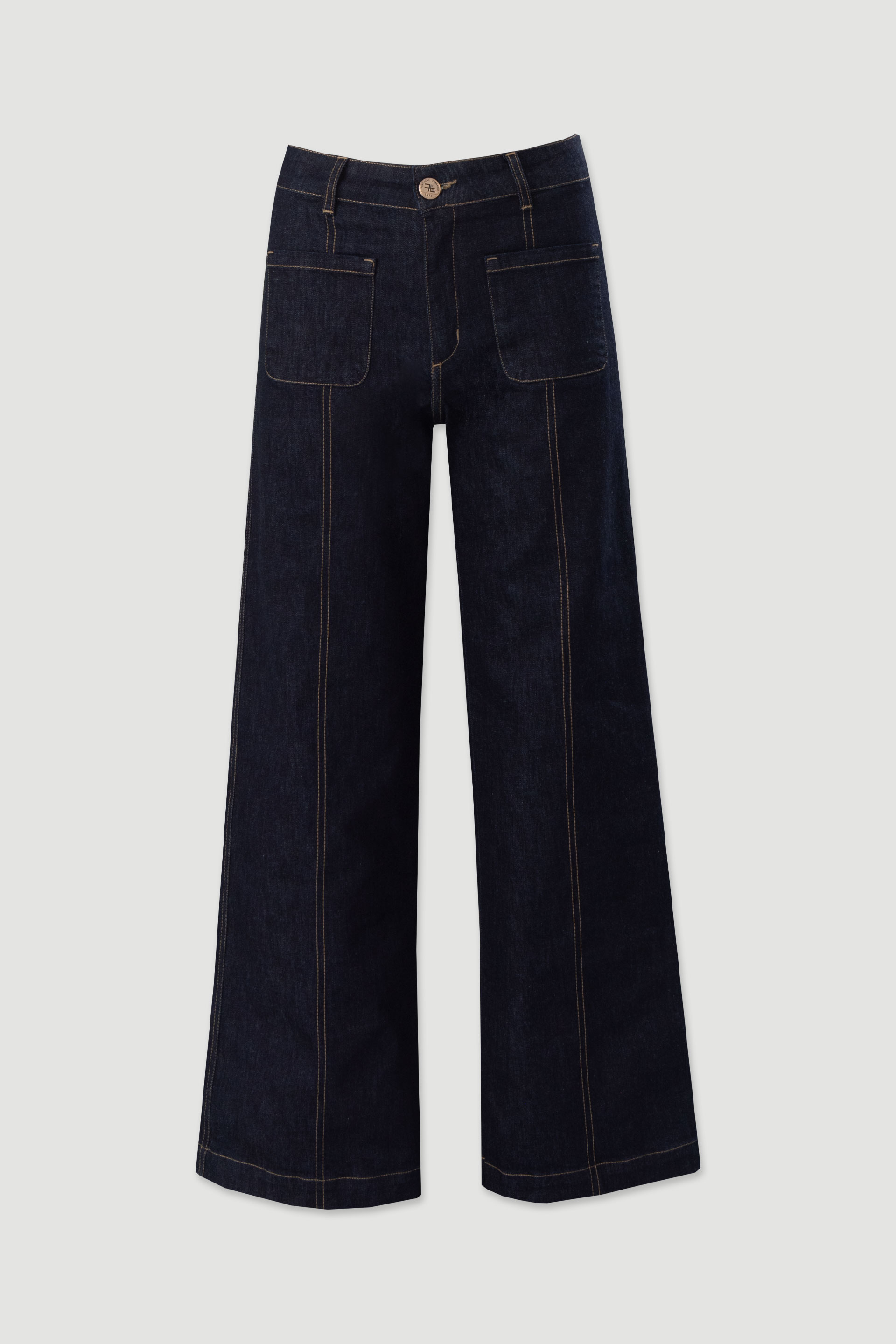 Straight jeans with contrast stitching