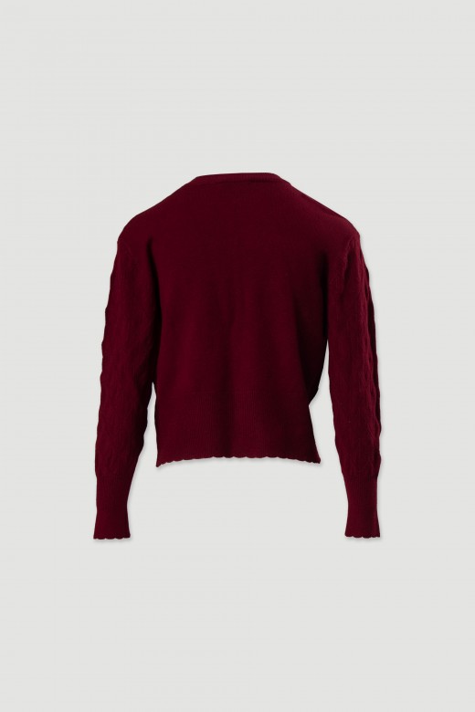 Textured knit sweater with geometric effect Textured knit sweater with geometric effect