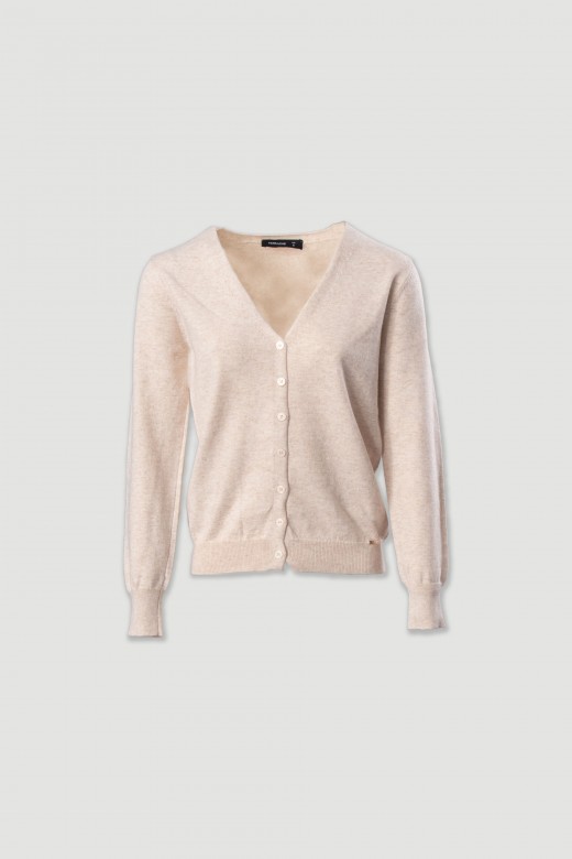 Knit cardigan with cashmere blend