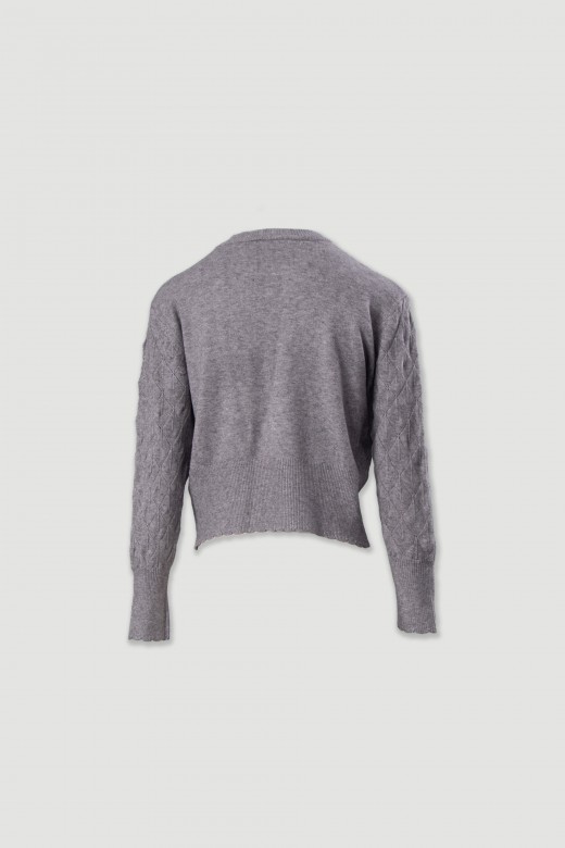 Pull en maille texturée à effet géométrique Pull en maille texturée à effet géométrique