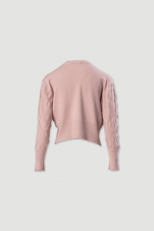 Pull en maille texturée à effet géométrique Pull en maille texturée à effet géométrique