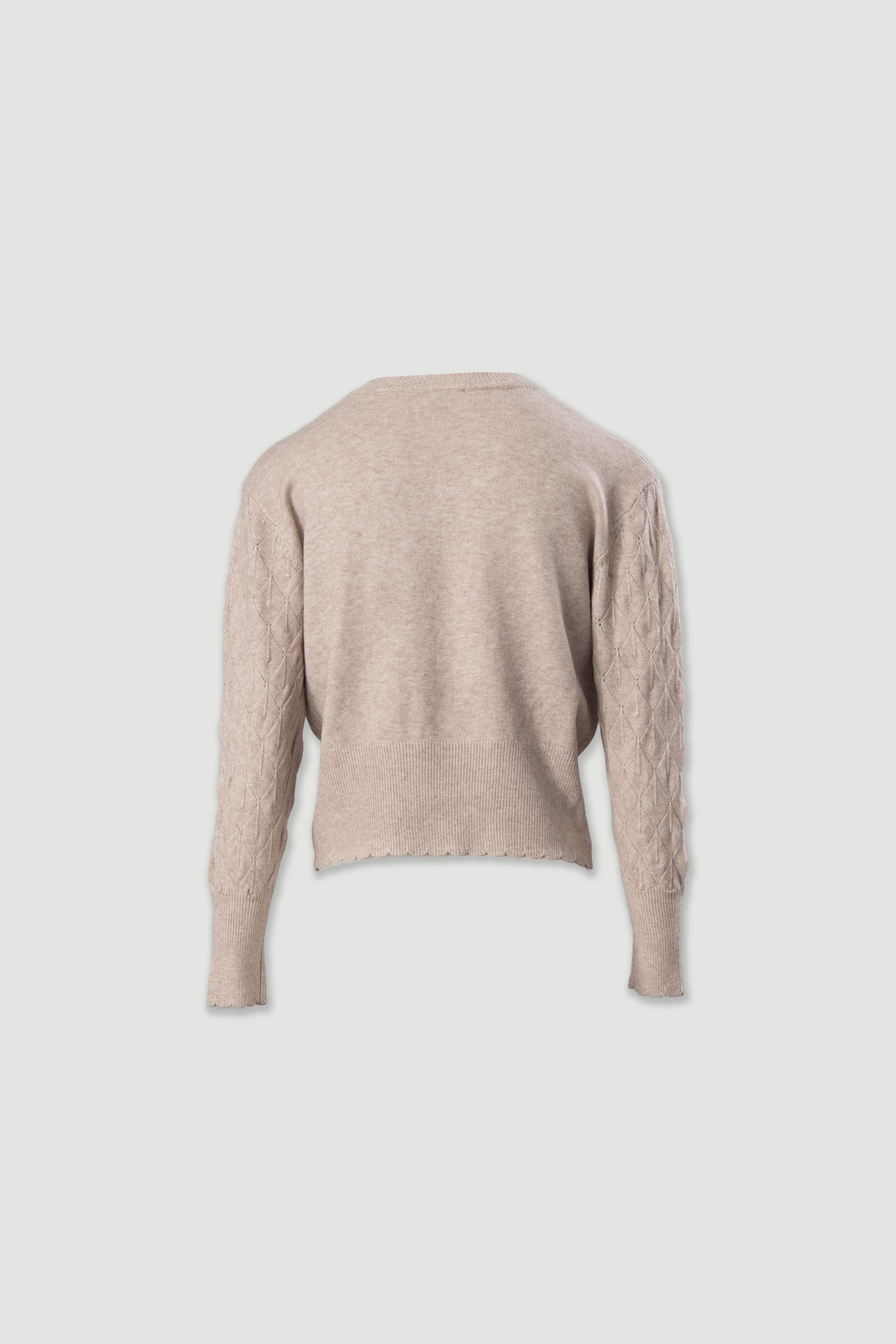 Textured knit sweater with geometric effect