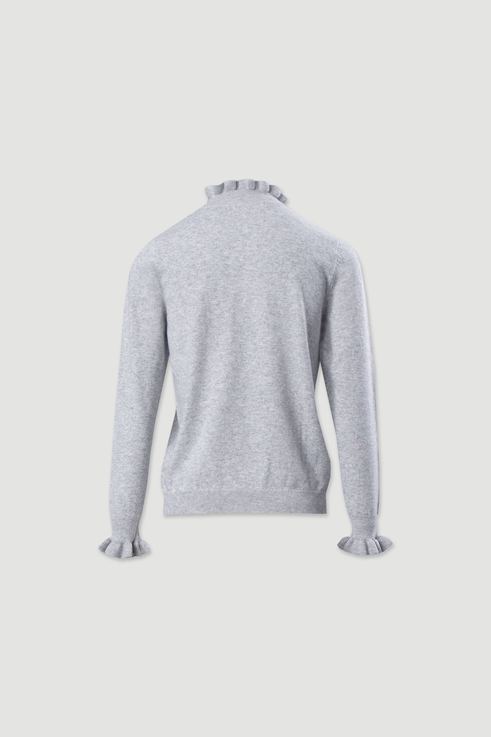 Knit sweater with wavy neckline