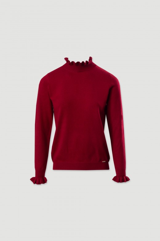 Pull en maille avec col ondul