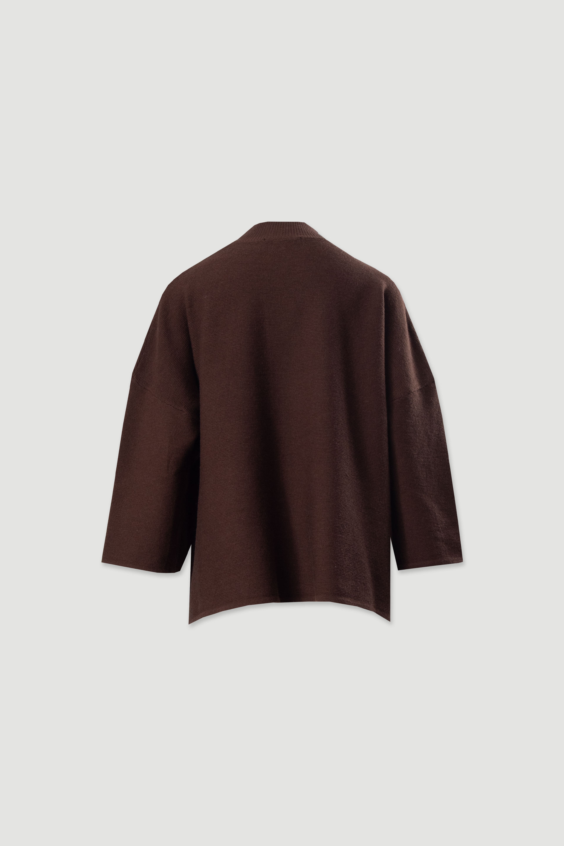 Oversized knit tunic with high neck