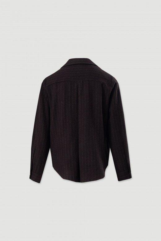 Robe-chemise en flanelle à fines rayures Robe-chemise en flanelle à fines rayures