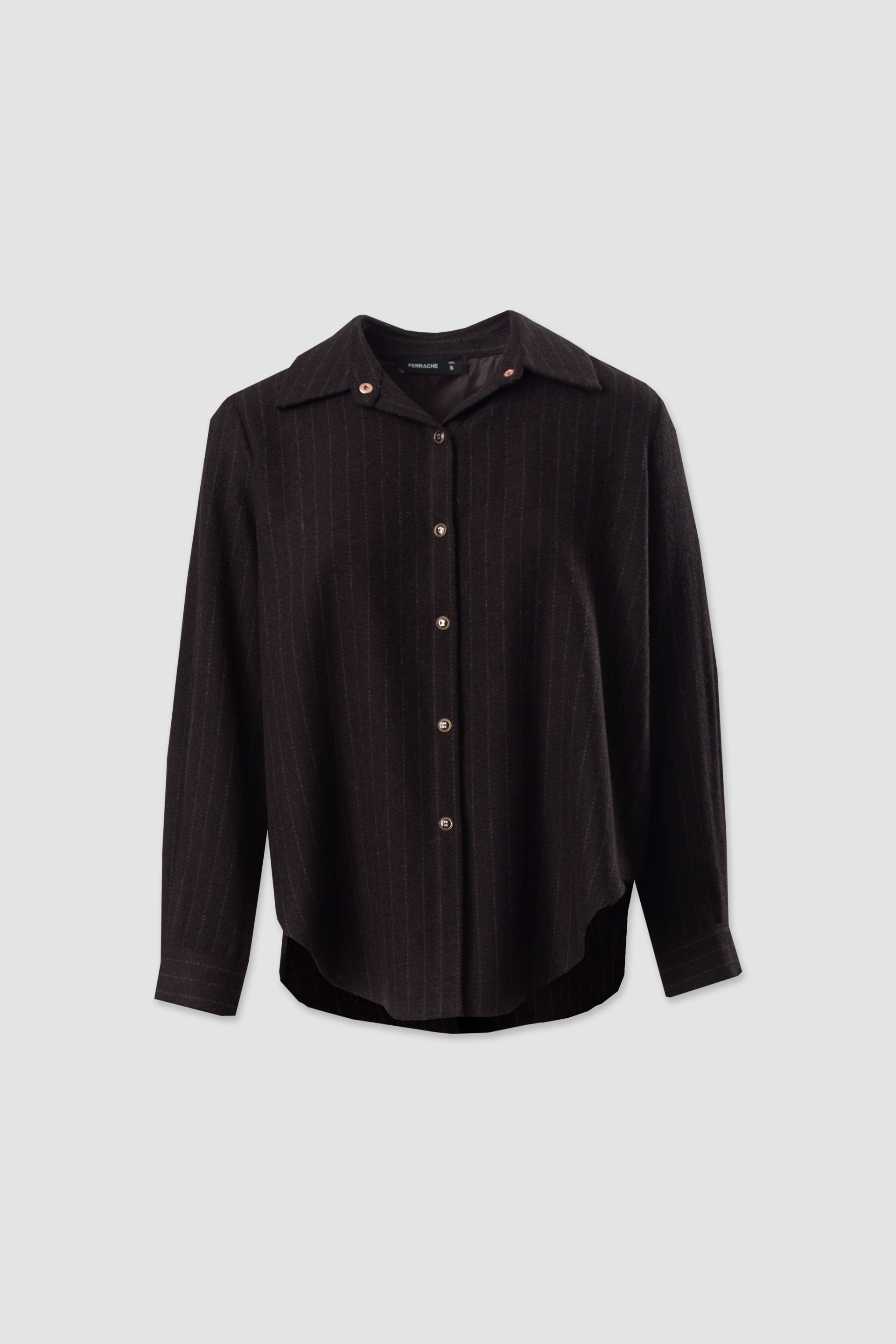 Robe-chemise en flanelle à fines rayures