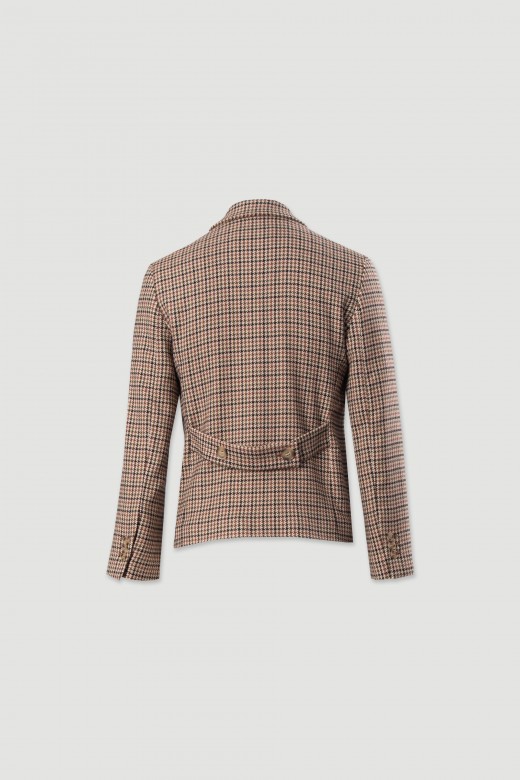 Double-breasted houndstooth blazer Double-breasted houndstooth blazer