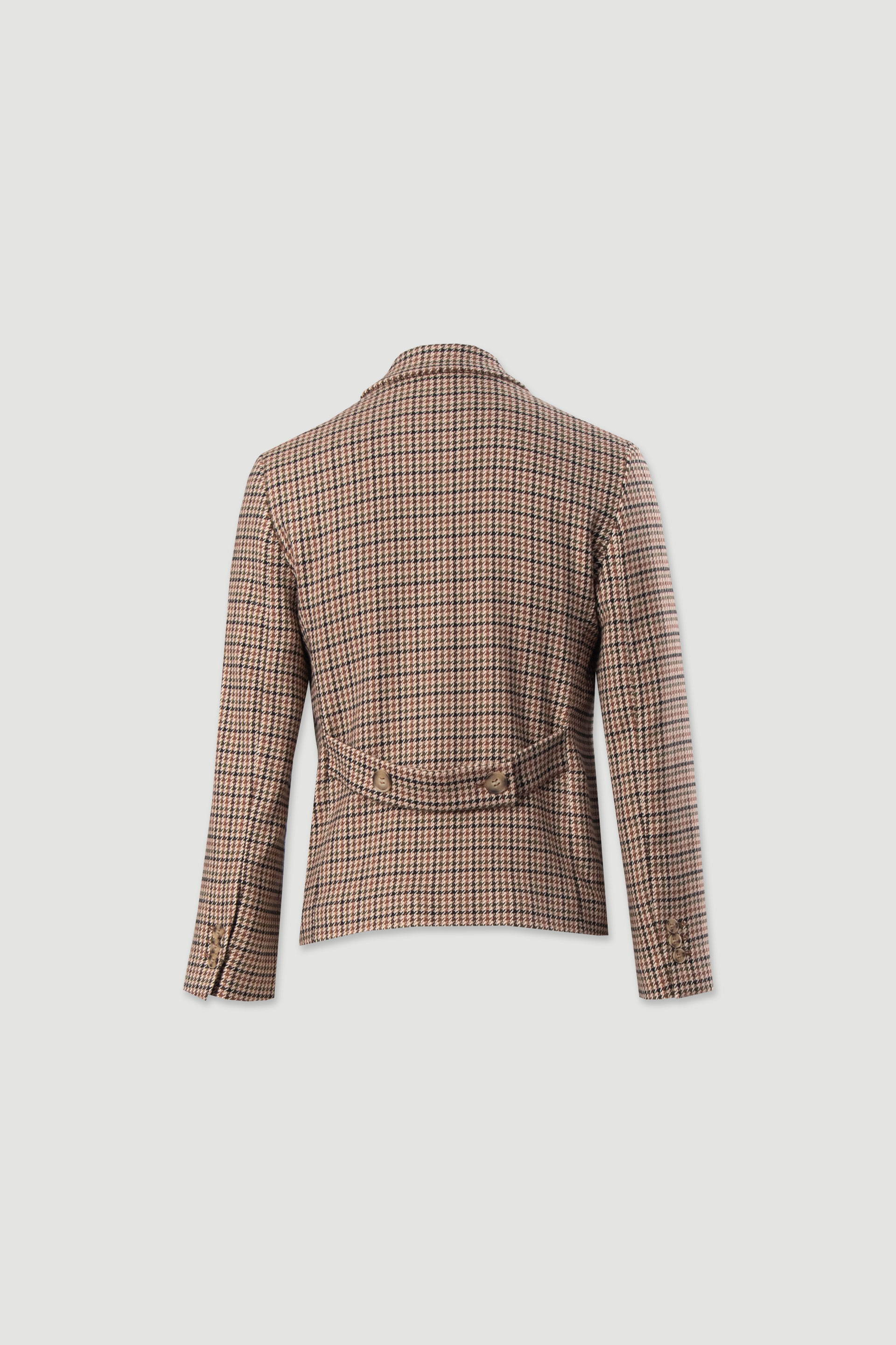 Double-breasted houndstooth blazer