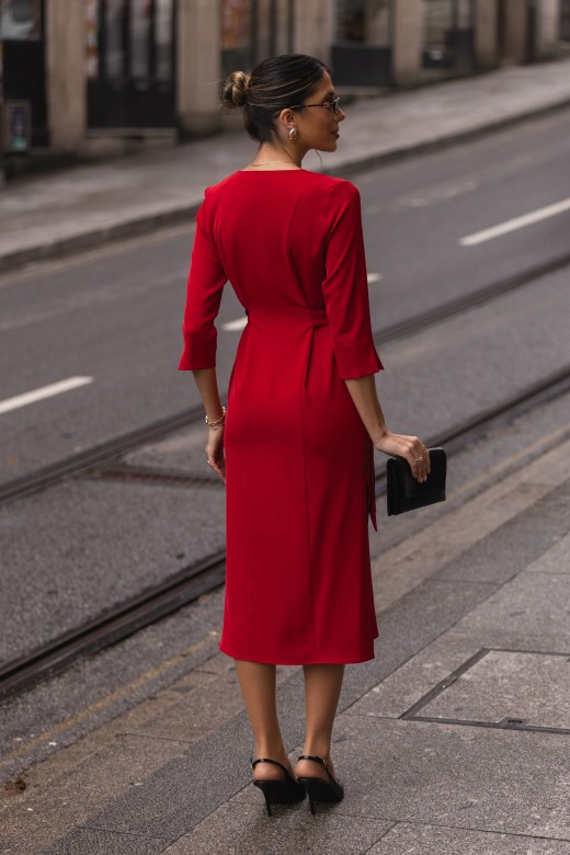 Flowy midi dress with side ties Flowy midi dress with side ties